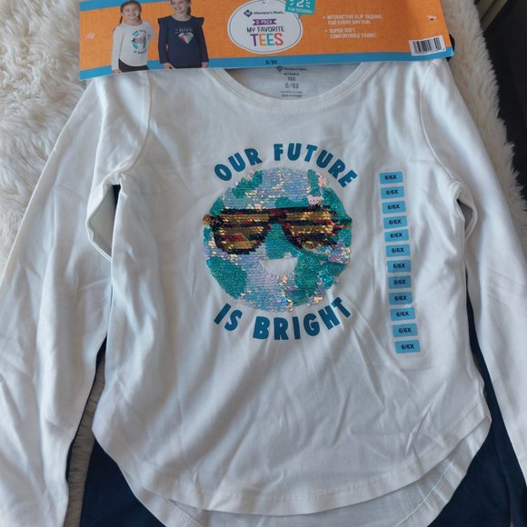 Set-Members Mark Girl's Long Sleeve 2 Pack My Favorite Tee - Picture 4 of 9